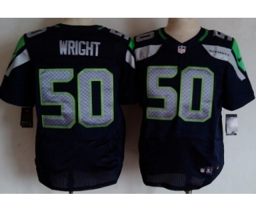 Nike Seattle Seahawks #50 K.J. Wright Navy Blue Elite Jersey