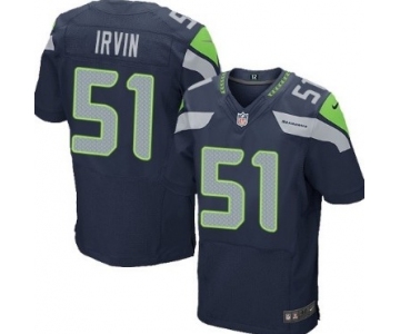 Nike Seattle Seahawks #51 Bruce Irvin Navy Blue Elite Jersey