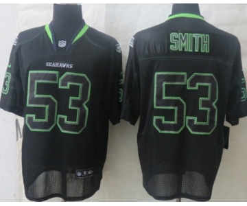 Nike Seattle Seahawks #53 Malcolm Smith Lights Out Black Elite Jersey