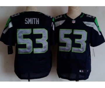 Nike Seattle Seahawks #53 Malcolm Smith Navy Blue Elite Jersey