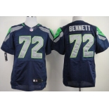 Nike Seattle Seahawks #72 Michael Bennett Navy Blue Elite Jersey