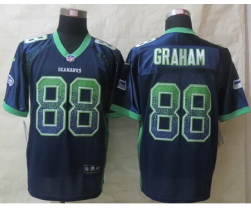 Nike Seattle Seahawks #88 Jimmy Graham Drift Fashion Blue Elite Jersey