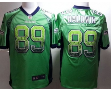 Nike Seattle Seahawks #89 Doug Baldwin Drift Fashion Green Elite Jersey