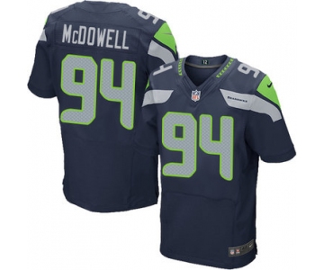 Nike Seattle Seahawks #94 Malik McDowell Steel Blue Team Color Men's Stitched NFL Elite Jersey