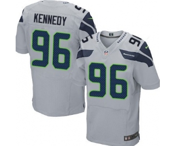 Nike Seattle Seahawks #96 Cortez Kennedy Gray Elite Jersey