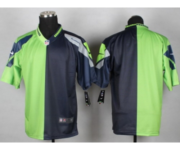 Nike Seattle Seahawks Blank Green/Navy Blue Two Tone Elite Jersey