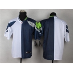 Nike Seattle Seahawks Blank White/Navy Blue Two Tone Elite Jersey