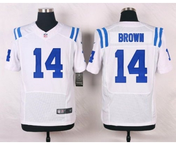 Men's Indianapolis Colts #14 Vincent Brown White Road NFL Nike Elite Jersey