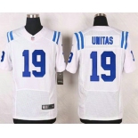 Men's Indianapolis Colts #19 Johnny Unitas White Road NFL Nike Elite Jersey