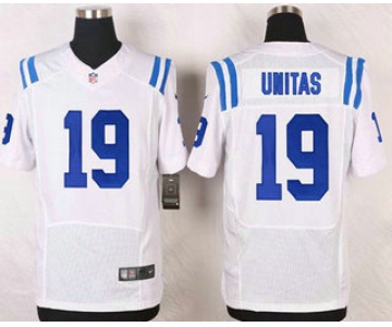 Men's Indianapolis Colts #19 Johnny Unitas White Road NFL Nike Elite Jersey