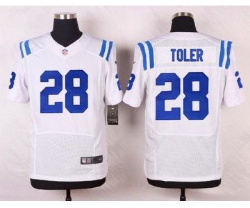 Men's Indianapolis Colts #28 Greg Toler White Road NFL Nike Elite Jersey