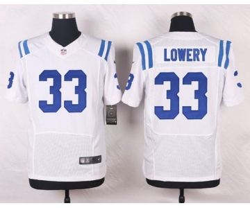 Men's Indianapolis Colts #33 Dwight Lowery White Road NFL Nike Elite Jersey