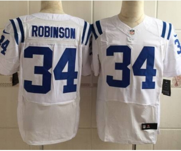 Men's Indianapolis Colts #34 Josh Robinson Nike White Elite Jersey