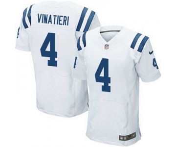 Men's Indianapolis Colts #4 Adam Vinatieri White Road NFL Nike Elite Jersey