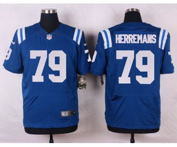 Men's Indianapolis Colts #79 Todd Herremans Royal Blue Team Color NFL Nike Elite Jersey