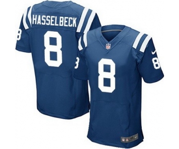 Men's Indianapolis Colts #8 Matt Hasselbeck Royal Blue Team Color NFL Nike Elite Jersey