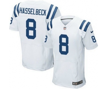 Men's Indianapolis Colts #8 Matt Hasselbeck White Road NFL Nike Elite Jersey