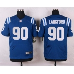 Men's Indianapolis Colts #90 Endall Langford Royal Blue Team Color NFL Nike Elite Jersey