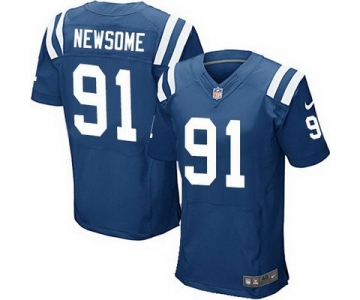 Men's Indianapolis Colts #91 Jonathan Newsome Royal Blue Team Color NFL Nike Elite Jersey