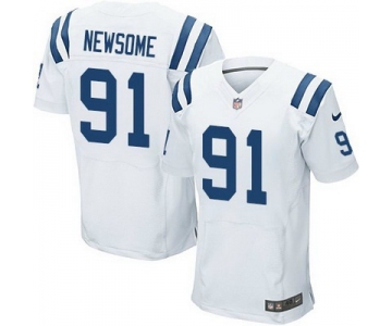 Men's Indianapolis Colts #91 Jonathan Newsome White Road NFL Nike Elite Jersey