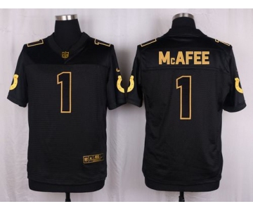 Nike Colts #1 Pat McAfee Black Men's Stitched NFL Elite Pro Line Gold Collection Jersey