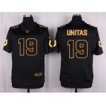 Nike Colts #19 Johnny Unitas Black Men's Stitched NFL Elite Pro Line Gold Collection Jersey