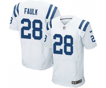 Nike Colts #28 Marshall Faulk White Men's Stitched NFL Elite Jersey