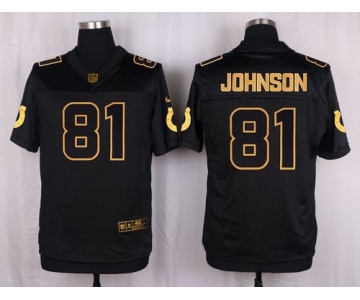 Nike Colts #81 Andre Johnson Black Men's Stitched NFL Elite Pro Line Gold Collection Jersey