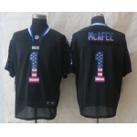 Nike Indianapolis Colts #1 Pat McAfee 2014 USA Flag Fashion Black Elite Jersey