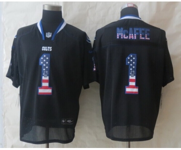 Nike Indianapolis Colts #1 Pat McAfee 2014 USA Flag Fashion Black Elite Jersey