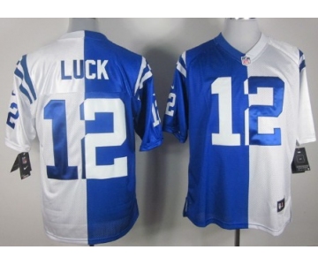 Nike Indianapolis Colts #12 Andrew Luck Blue/White Two Tone Elite Jersey