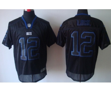 Nike Indianapolis Colts #12 Andrew Luck Lights Out Black Elite Jersey