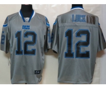 Nike Indianapolis Colts #12 Andrew Luck Lights Out Gray Elite Jersey