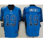 Nike Indianapolis Colts #19 Johnny Unitas Drift Fashion Blue Elite Jersey