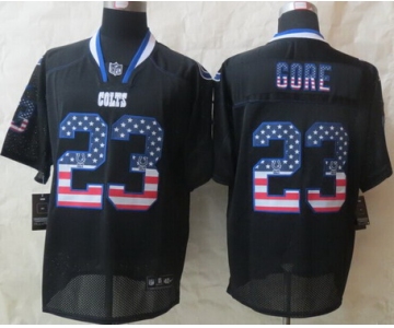 Nike Indianapolis Colts #23 Frank Gore 2014 USA Flag Fashion Black Elite Jersey