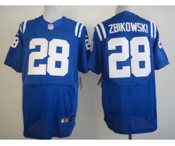 Nike Indianapolis Colts #28 Tom Zbikowski Blue Elite Jersey