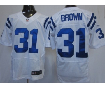 Nike Indianapolis Colts #31 Donald Brown White Elite Jersey