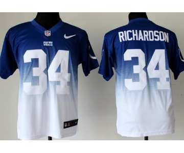 Nike Indianapolis Colts #34 Trent Richardson Blue/White Fadeaway Elite Jersey