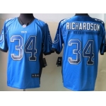 Nike Indianapolis Colts #34 Trent Richardson Drift Fashion Blue Elite Jersey