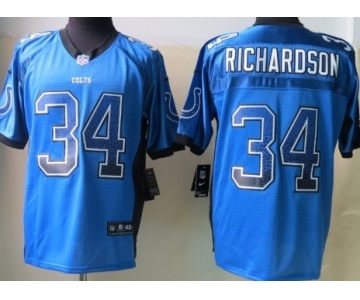 Nike Indianapolis Colts #34 Trent Richardson Drift Fashion Blue Elite Jersey