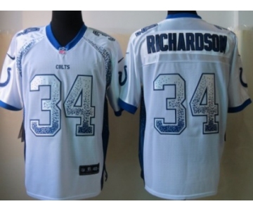 Nike Indianapolis Colts #34 Trent Richardson Drift Fashion White Elite Jersey