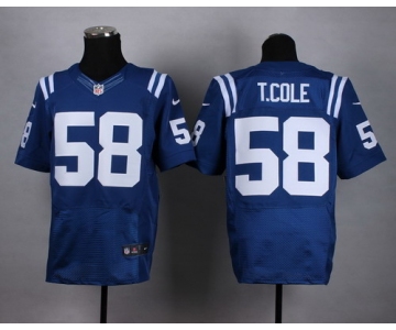 Nike Indianapolis Colts #58 Trent Cole Blue Elite Jersey