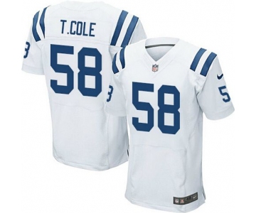 Nike Indianapolis Colts #58 Trent Cole White Elite Jersey