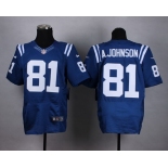 Nike Indianapolis Colts #81 Andre Johnson Blue Elite Jersey
