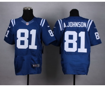 Nike Indianapolis Colts #81 Andre Johnson Blue Elite Jersey