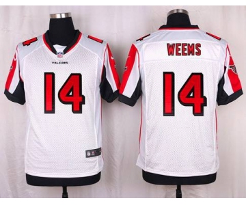 Men's Atlanta Falcons #14 Eric Weems White Road NFL Nike Elite Jersey