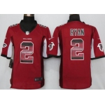 Men's Atlanta Falcons #2 Matt Ryan Red Stitched NFL 2015 Nike Strobe Fashion Jersey