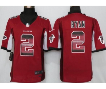 Men's Atlanta Falcons #2 Matt Ryan Red Stitched NFL 2015 Nike Strobe Fashion Jersey