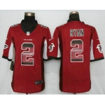 Men's Atlanta Falcons #2 Matt Ryan Red Strobe 2015 NFL Nike Fashion Jersey