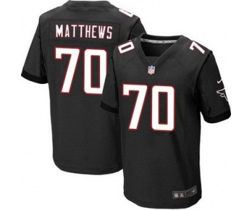 Men's Atlanta Falcons #70 Jake Matthews Black Alternate NFL Nike Elite Jersey